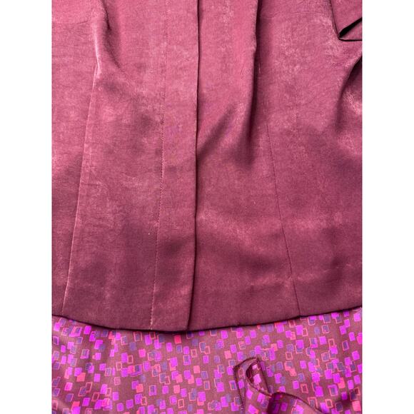 Vintage Leslie Fay Plum Jewel Tone 3 Piece Skirt Set Size 12 Petite Secretary - Picture 11 of 13